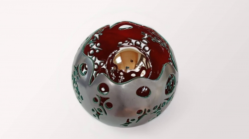Lampe Céramique Eclosion Rouge