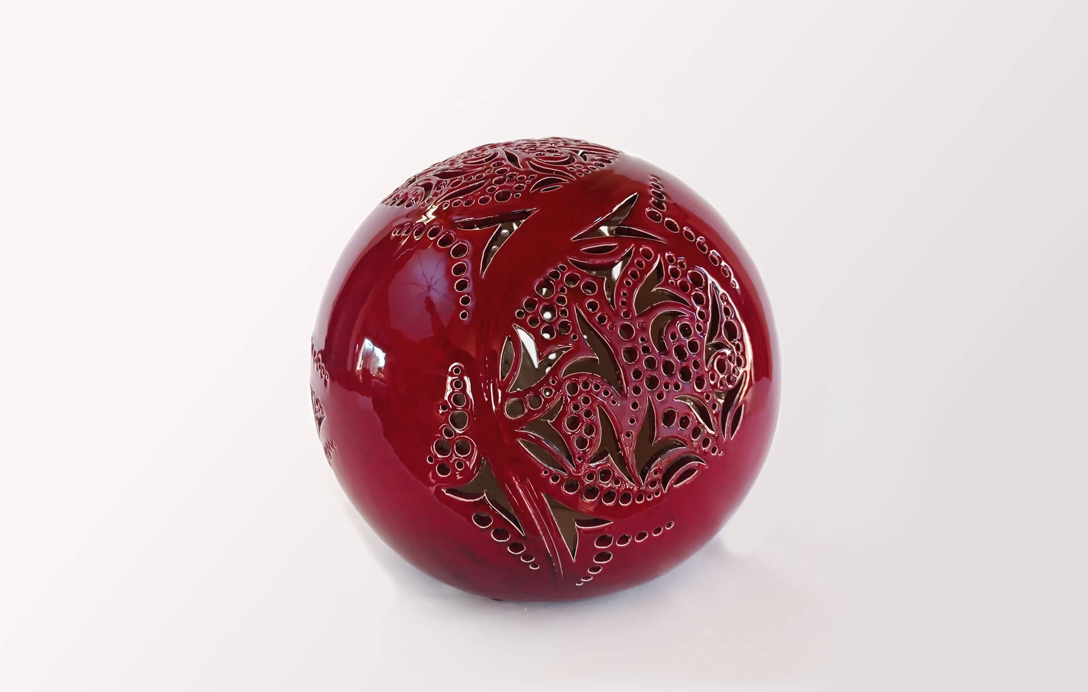 Lampe Céramique - Sphère rouge