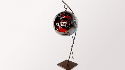 Lampe céramique sur pied Eclosion Rouge